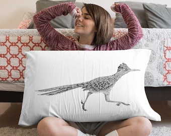 ROADRUNNER pillowcase, New Mexico Wildlife, Desert Animal, Southwest Design, Albuquerque, Southwest decor, wildlife, wall hang, pillow case