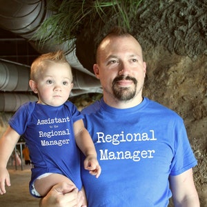 Dad and Son Matching Shirts Regional Manager Assistant to the Regional Manager father son t-shirts daddy and me new baby matching tee outfit
