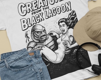 Creature from the Black Lagoon T-Shirt, Retro Horror Movie Monster Shirt, Classic 1950s 50s Graphic Tee, Film Lover gift, men's, women's NEW
