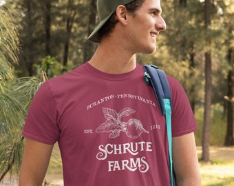 Schrute Farms Scranton funny shirt tshirt Dwight Quote beets bears men's unisex fan screenprint art outdoor novelty nature matching vacation