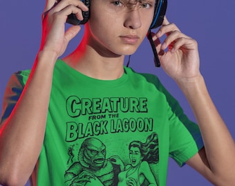 Classic Pulp fiction Monster tshirt Creature from the Black Lagoon, men's t-shirt movie mash shirt 1950s 1960s comic art Vintage Horror Film