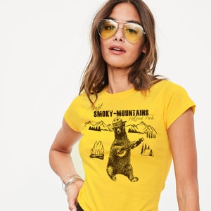 Great Smoky Mountains National Park TShirt Smokey Grizzly Bear Hiking tshirt camping t shirt Mountain Funny Camping ladies Womens outdoors