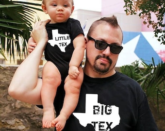 2 shirts funny Big TEX Little TEX™ - Texas pride - home texas shirt - Texas Father Son shirts child tshirt men's new dad boy girl baby gift