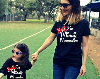 2 Shirts- disney fan Mommy and Me Minnie Shirts, family matching, Minnie Me, matching mother daughter outfit mickey mouse SO MINNIE MEMORIES