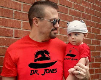 Dad and Son Matching Shirts | Dr. Jones Short Round | Fathers Day Gift | New Baby | Father's Day | baby shower gift for new dad
