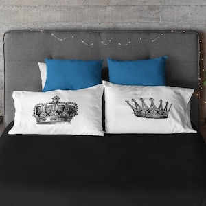 King and queen crown pillow cases hotsell