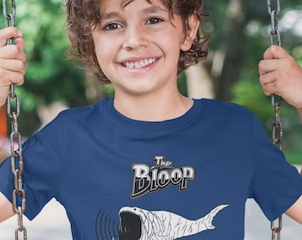 The Bloop shirt, BLOOP, boys t-shirt, child tshirt, gaming gift toy Gamer, sound noise SCP-169, El Gran Maja, great white shark fan, monster