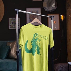 godzilla shirt, godzilla men's shirt, sci fi, science fiction, robot art, japanese, japan fan wall hang, poster, godzilla graphic tee tshirt