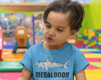megalodon shirt Clearance Sale, megalodon kids shirt, shark child shirt, great white shark boys tshirt, funny graphic tee, child shark tee