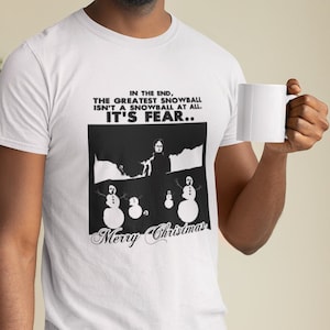 Dwight&#39;s Snowmen Shirt, Tshirt The Office, Dwight Schrute, dunder mifflin funny cool, Christmas, Greatest Snowball is Fear, Jim Halpert gift