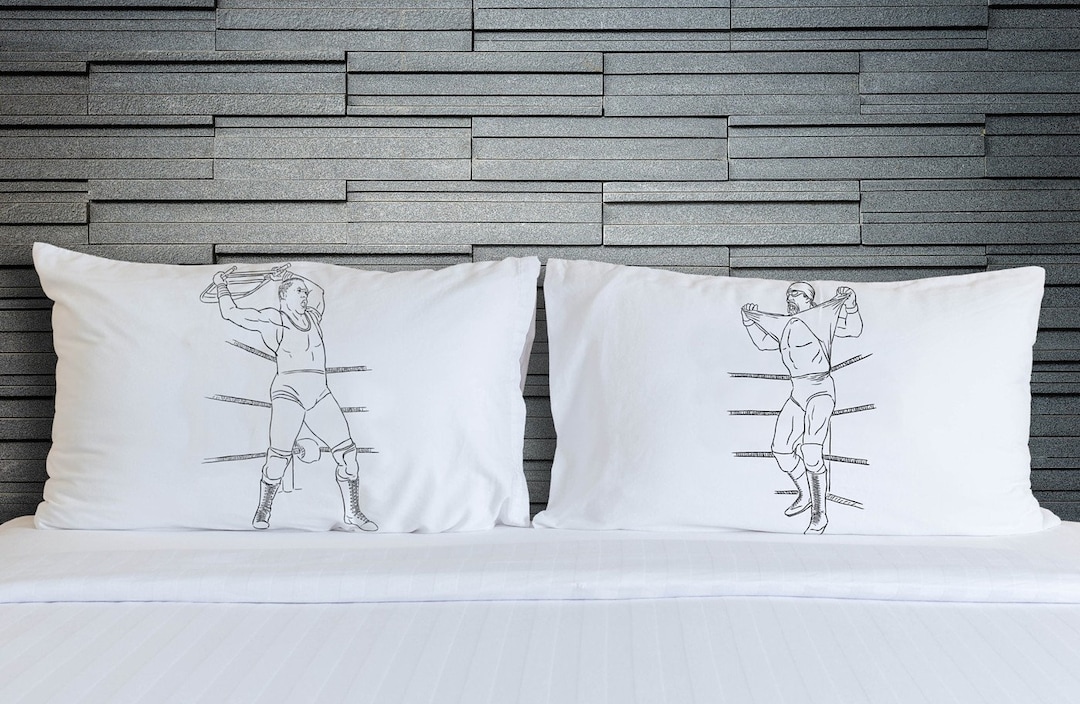 Pillow Fighting Pro Wrestling Pillowcase Set Pillowcases Wrestler Wwf