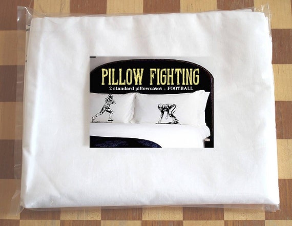 Two Pillow fighting Football pillowcases Running back vs Defense room decor case