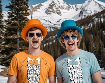 2 Shirts- Harry & Llyod fan art, Prom Tuxedo t-shirt, Graduation suit, Funny Halloween Costume Shirts, Tuxedo men's tshirt, bachelor party