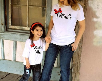 2 Shirts- disney fan Mommy and Me Minnie Shirts, Matching Shirts, Minnie Me, Disney Shirts Outfit Mother Daughter womens girl