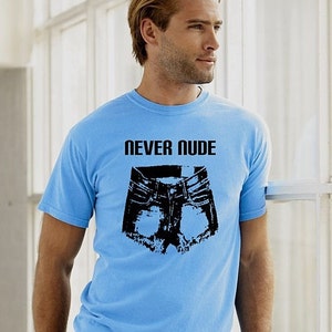 Arrested Development Mens Funny Shirt Light Blue never Nude tee shirt tshirt mens shirt Tobias Funke Bluth short sleeve shirt show fan art