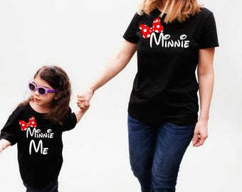 Mommy and Minnie Me Matching Cotton Shirts, Disney Vacation Outfit Mother Daughter Florida California