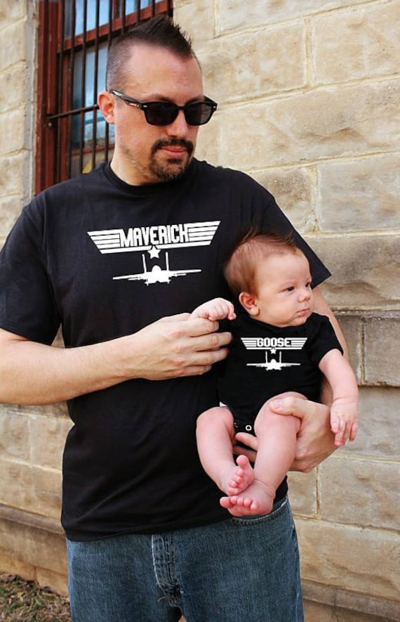 father and son matching tops