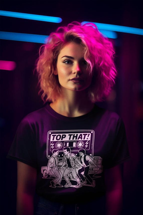【美品】在原みゆ紀着用　stress tシャツ 80s Ms Guffin TOP THAT Tshirt, Funny 80s Shirt, Teen Witch Parody T-shirt