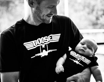 2 shirts | Father Son Matching Shirts | Maverick And Goose | Fathers Day Gift | New Baby | First Fathers Day | Daddy and Me | Gift for Dad
