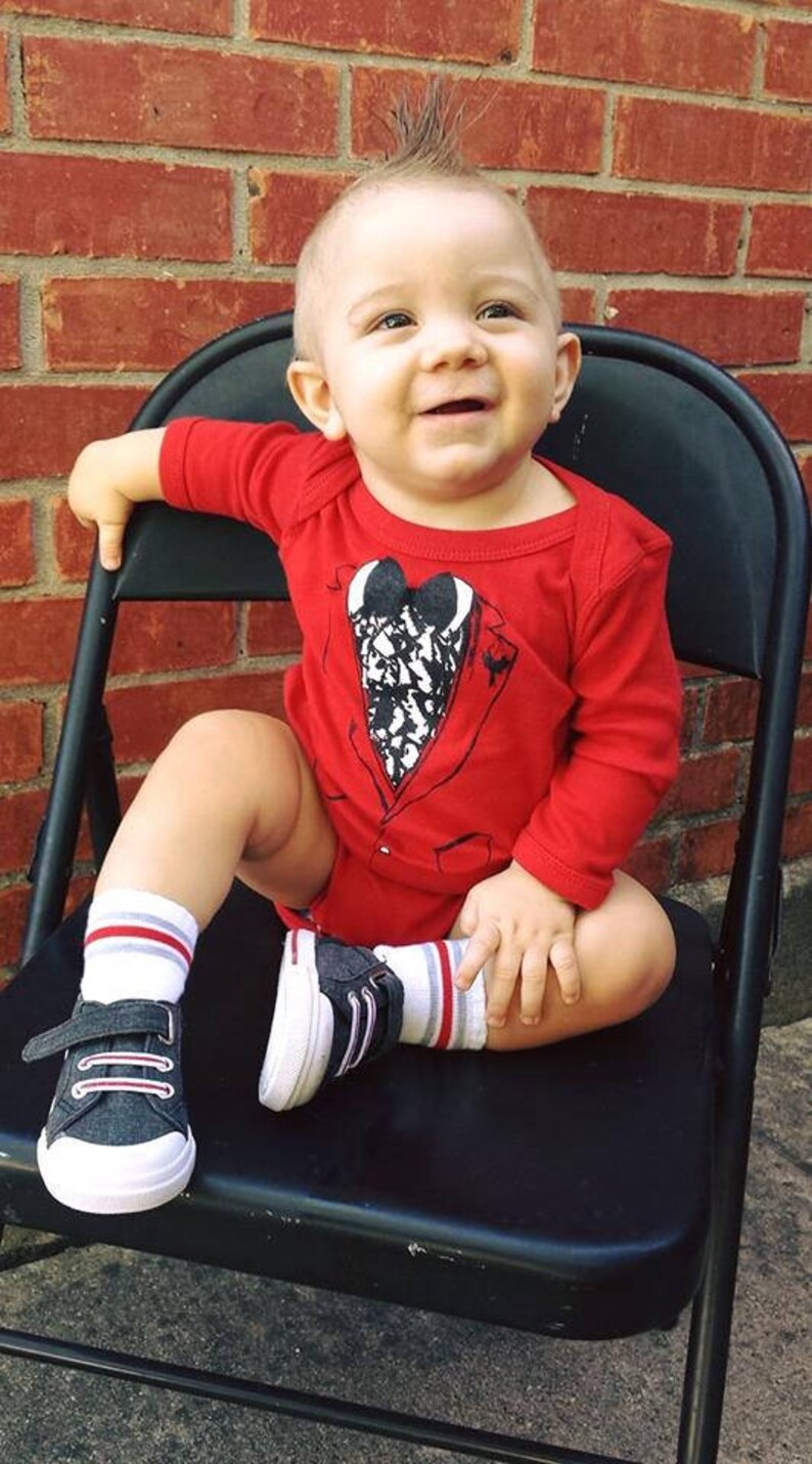 Funny Baby Costume Bodysuit Wedding Tuxedo Infant 618 Months Etsy