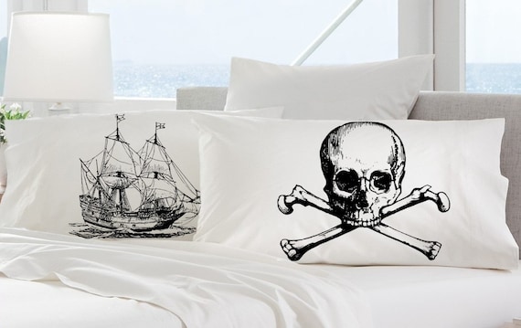 Nautical Pillowcase Pillow cover One Clipper Ship Pillowcase Nautical Decor