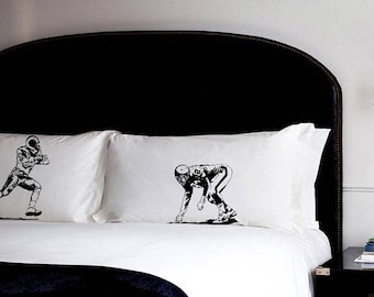 Football Pillow Cases pillow fighting Pillowcases UNIQUE gift black white super bowl room decor old standard pillow case New