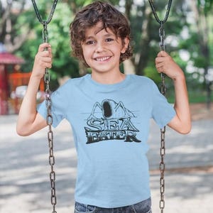 SEA EATER shirt, El Gran Maja shark whale Giant boys t-shirt, child graphic tee, scp fan, gaming gift toy Gamer, the bloop, 3000 049 MONSTER