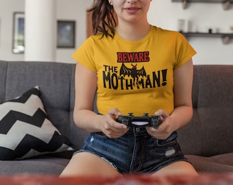 Camiseta de Mothman, camiseta de Mothman, Virginia Occidental, póster de película vintage, camisetas de monstruos, camiseta retro de los años 60, década de 1960, películas de monstruos, para damas y mujeres