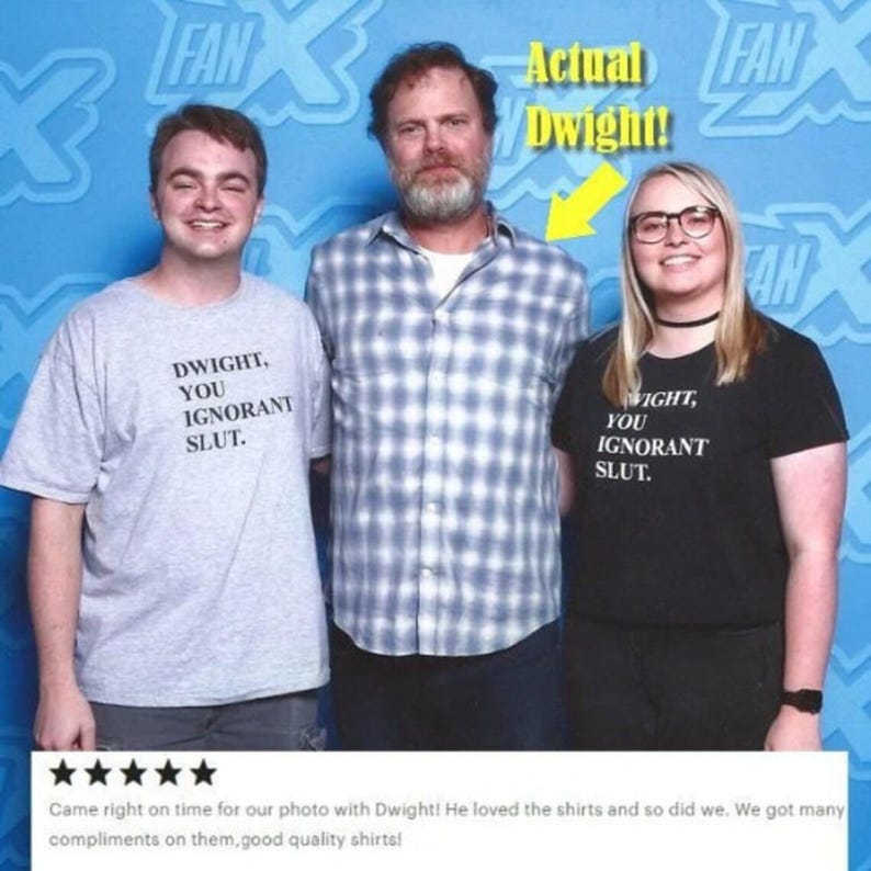Camiseta de la oficina, Dwight, Eres una zorra ignorante, camiseta divertida, camiseta de Dwight Schrute, regalo para ella, regalo para mejor amiga, camiseta de mujer, camiseta divertida de oficina imagen 5