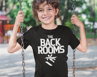 Kids The Back Rooms tshirt, childrens scp shirt, Siren Head fan,  gaming boys unisex t-shirt gift sounds Gamer, backrooms, strange familiars