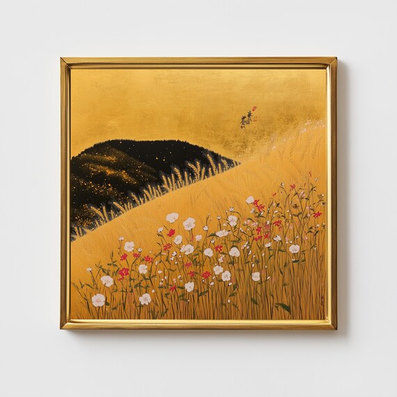刺繍絵画 山水画 松園作 額装 大型 和風アート 日本画 風景画 壁掛け和