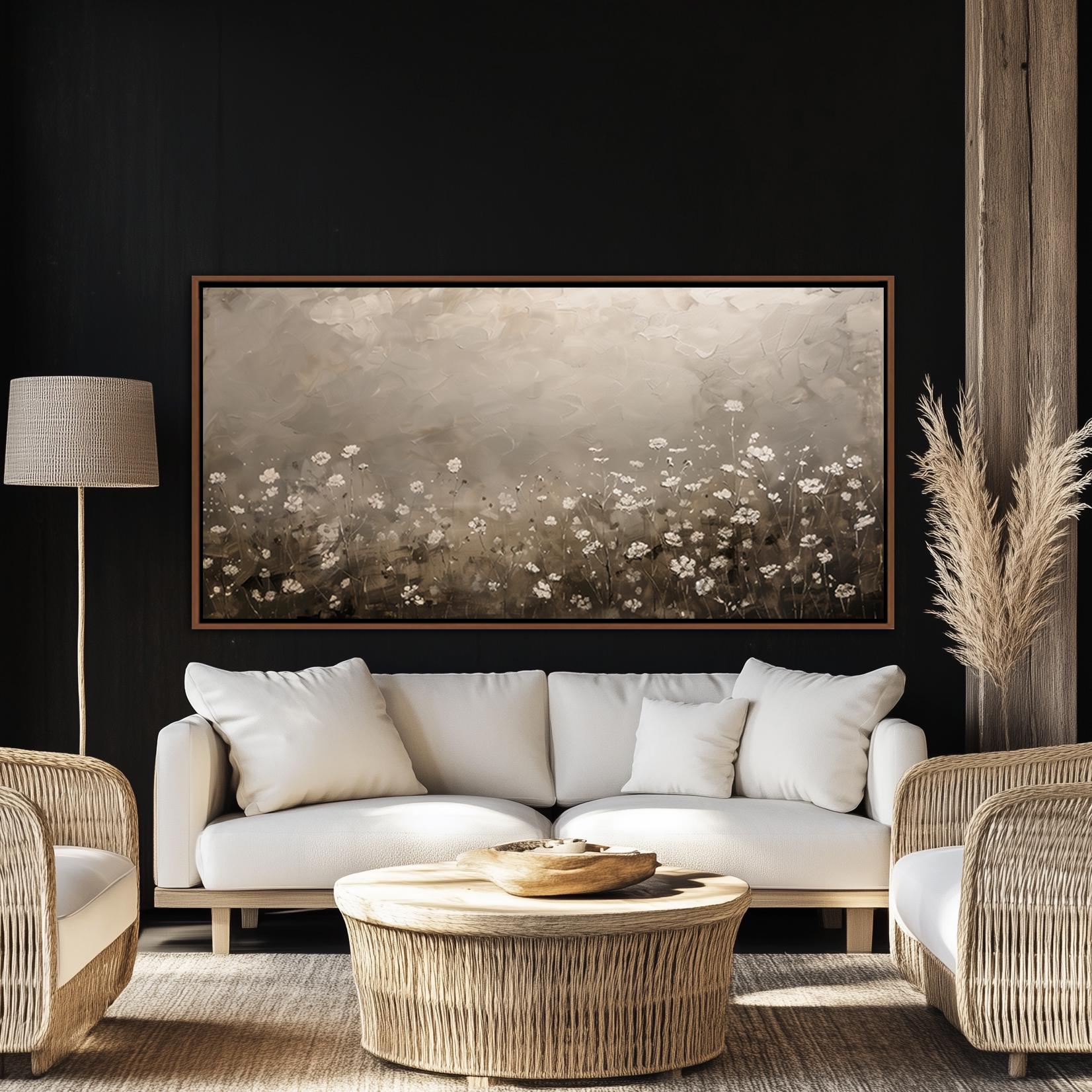 Wildflower Abstract Framed Wall Art, Botanical Floral Canvas Art ...