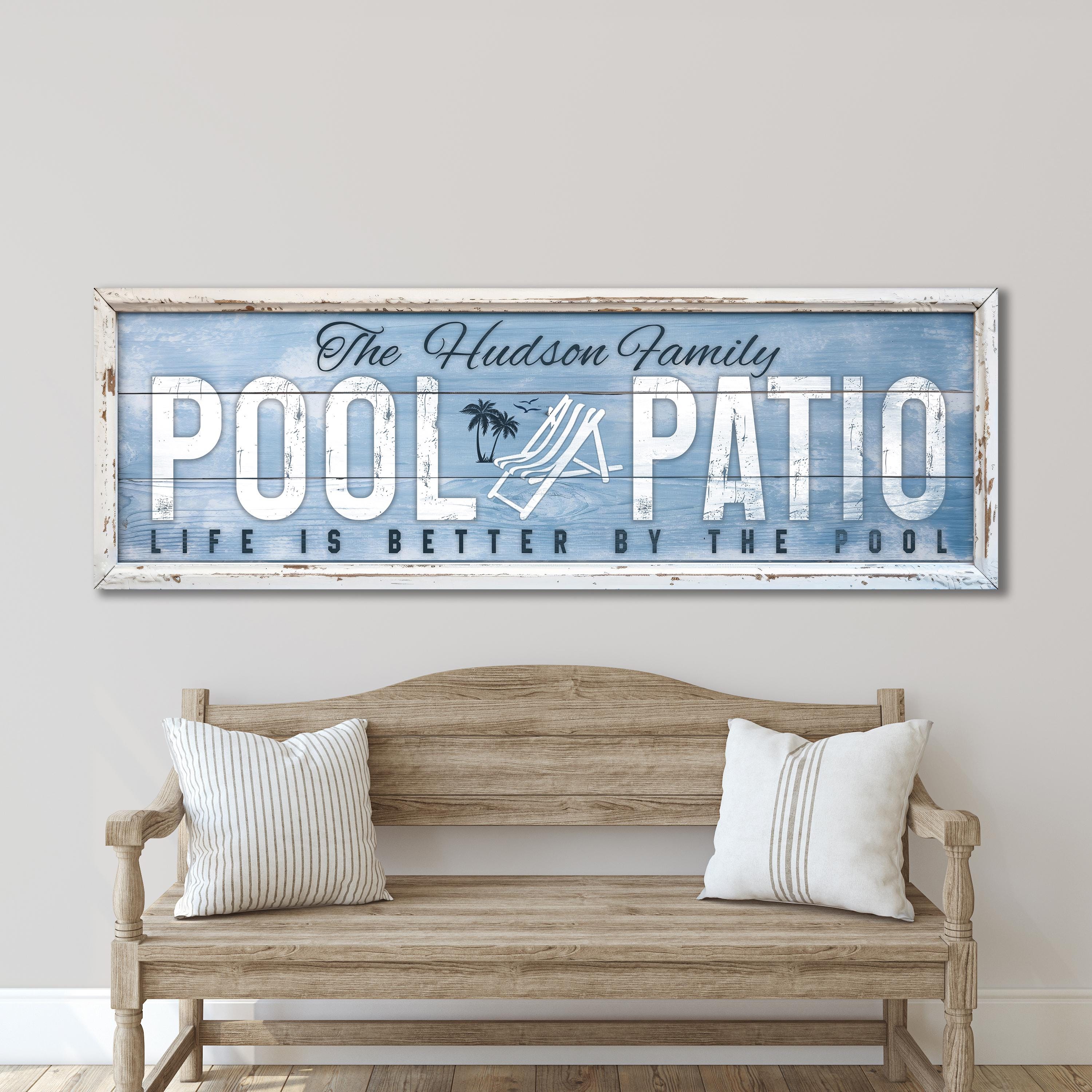 Custom Pool Patio Wall Decor, Personalized Family Name Pool Patio ...