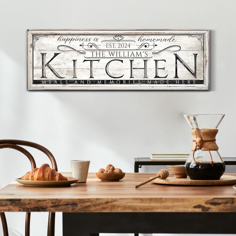 Custom Rustic Kitchen Sign, Personalized Family Name Kitchen Decor ...