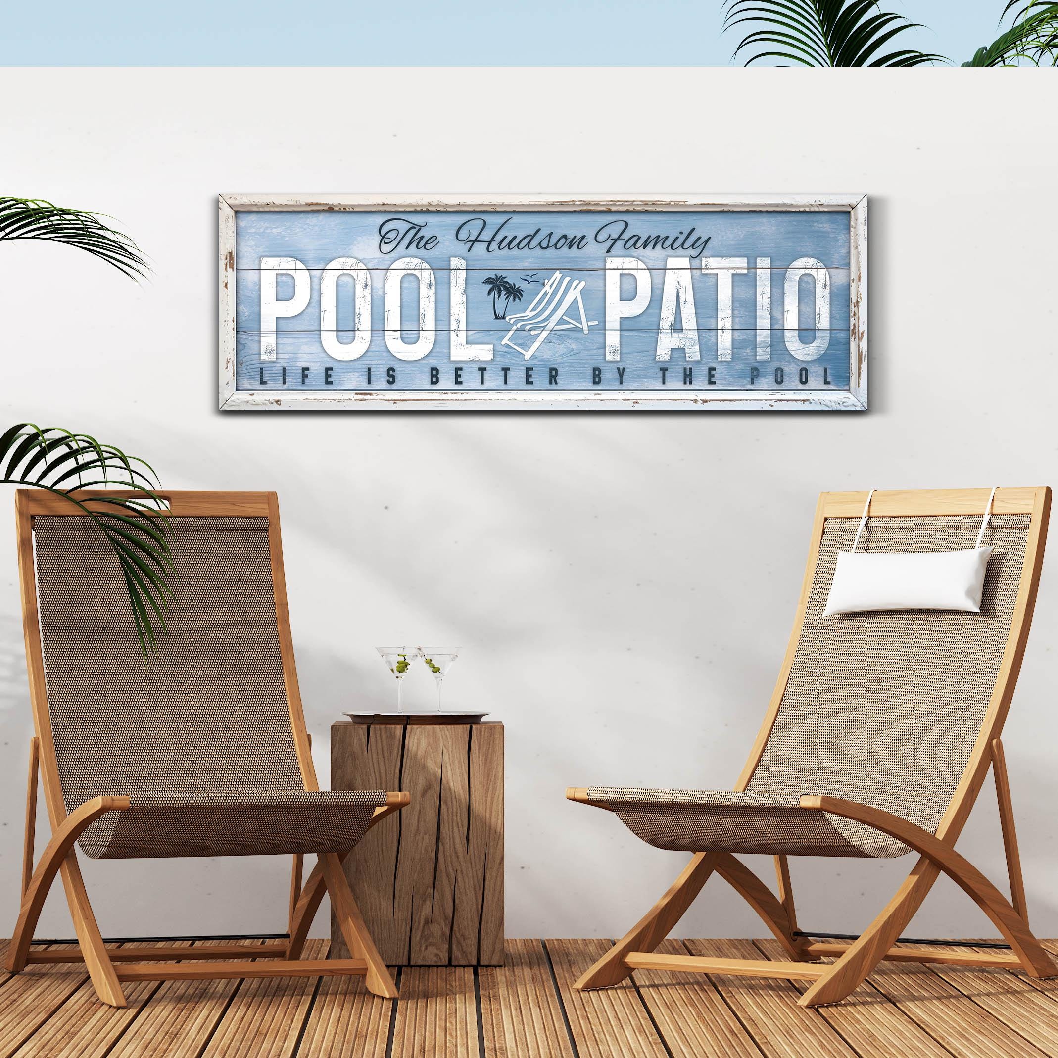 Custom Pool Patio Wall Decor, Personalized Family Name Pool Patio ...
