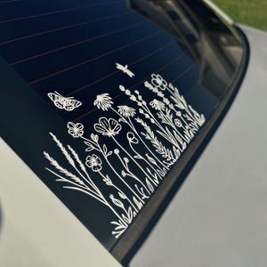 Boho Car Sticker Vinyl Window Decal for Car, Laptop, Trendy Cute Sticker, Flower Vinyl Car Sticker Floral Decal for Car or Laptop