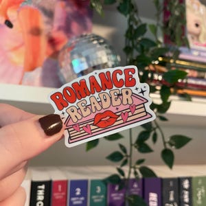 Romance Reader Book Stack Sticker, bookish, books, reader, reading, read, book girlie, book lover, gift, gift for readers, journal, bookworm