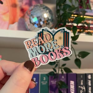Read More Books Retro Sticker, bookish, books, reader, reading, read, book girlie, book lover, gift, gift for readers, journal, bookworm