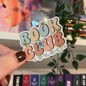 Book Club Babe Retro Sticker, bookish, books, reader, reading, read, book girlie, book lover, gift, gift for readers, journal, bookworm