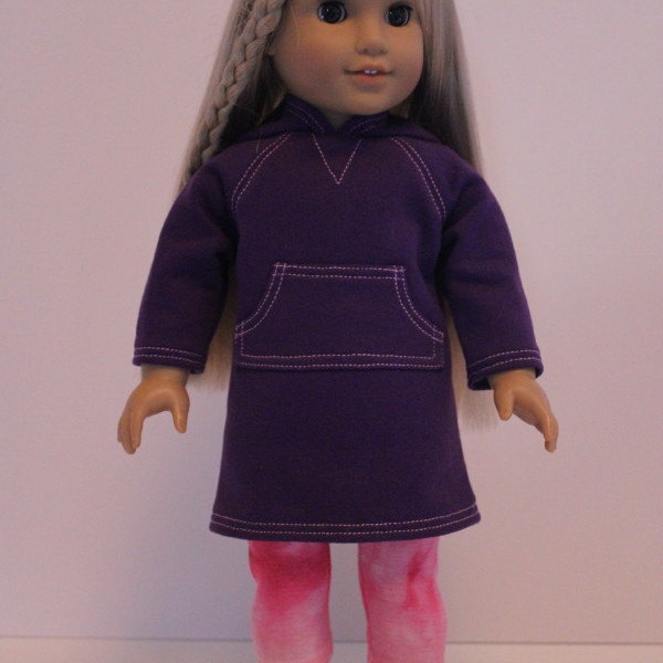 Purple Hoodie Dress with Pink Leggings