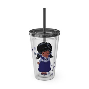 Indigo Acrylic Tumbler: 1980s Color Kids Drinkware with Straw