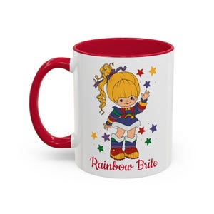 Rainbow Brite Color Kids Ceramic Mug - 11oz or 15oz, Colorful Coffee Cup, Fun Retro Drinkware