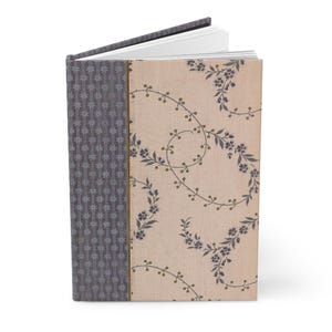 Elegant Floral Hardcover Journal, Matte Finish for Writers, Gift for Students, Vintage Style Notebook, Ideal for Journaling, School Supplies