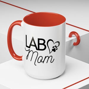 LAB MOM Dog Lover's Accent Coffee Mug, 15 oz