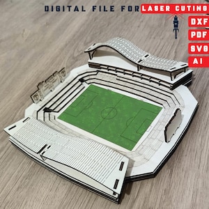 Lasergesneden bestand America First | SVG DXF PDF Ai | Meerlaags 3D-stadionmodel