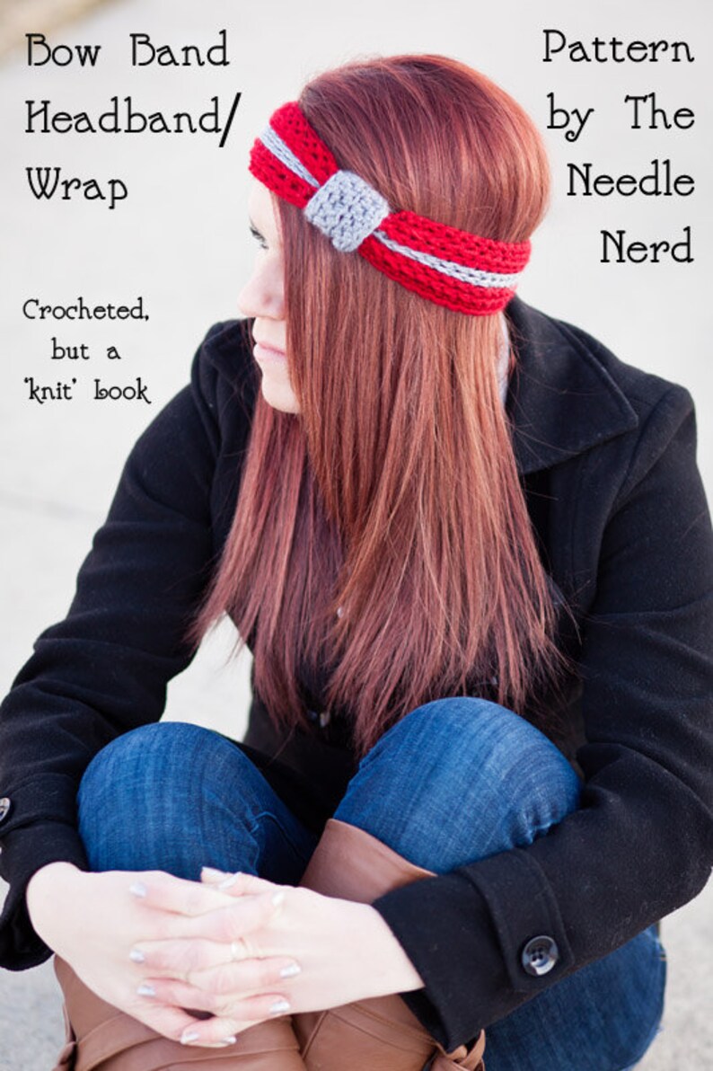 Crochet Bow Band Headband PDF Crochet Pattern Instant Download image 4