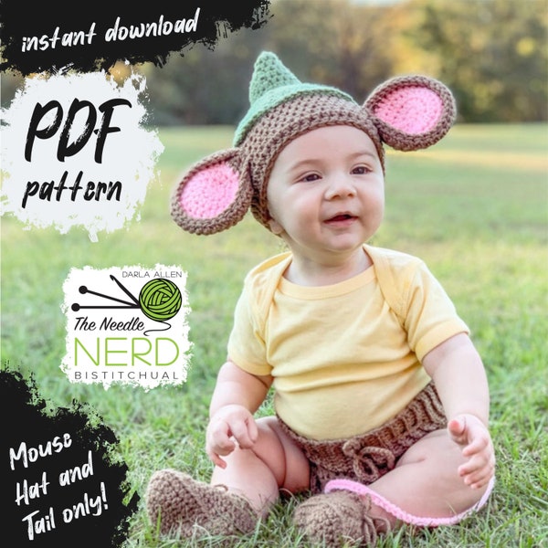Mouse Hat & Tail PDF PATTERN - Instant Download