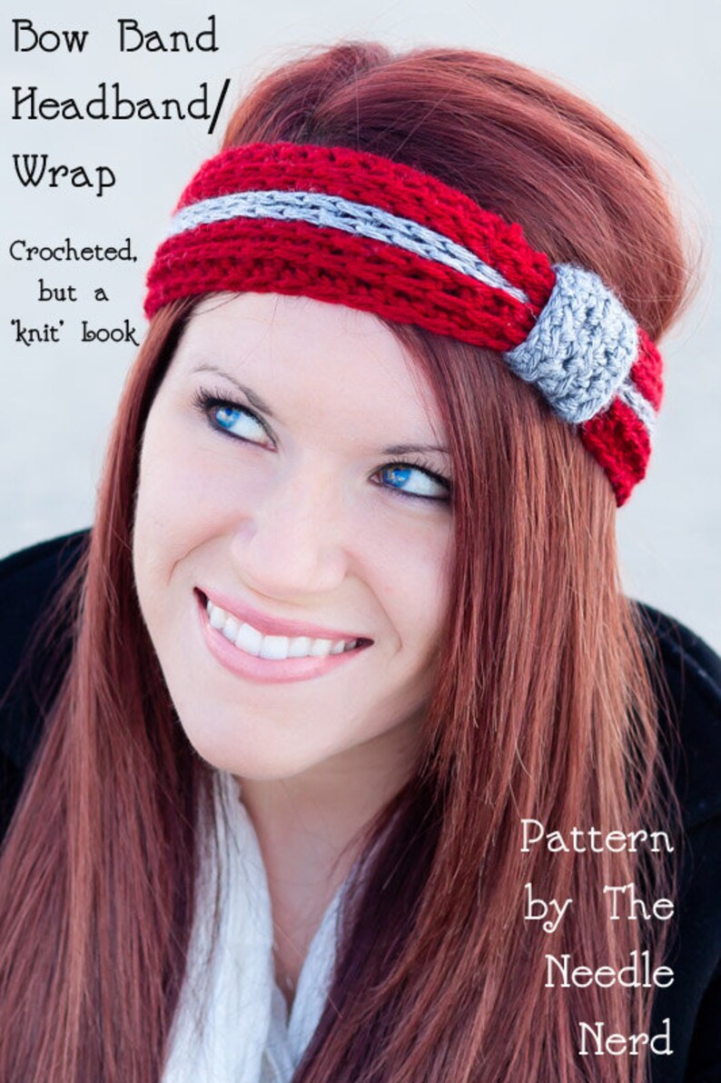 Crochet Bow Band Headband PDF Crochet Pattern Instant Download image 2