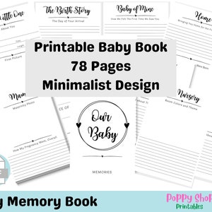 Libro per bambini, Libro per bambini stampabile, Pietre miliari del bambino, Primo anno del bambino, Diario del bambino, Libro dei ricordi del bambino, Foto, Neonata, Neonato, Regalo, BY10