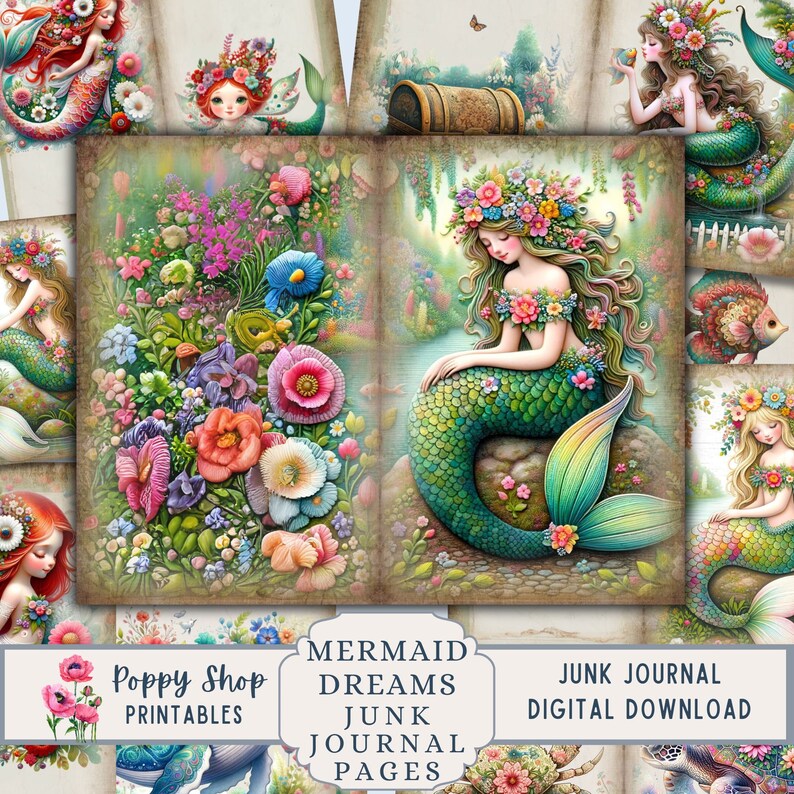 Mermaid Junk Journal, Ocean Junk Journal Kit, Sea Junk Journal ...